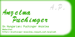 anzelma puchinger business card
